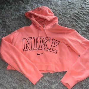 Nike cropped pink hoodie